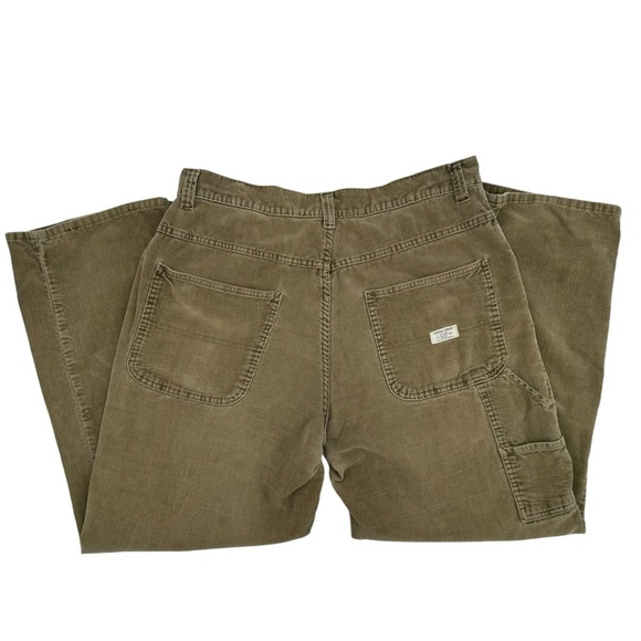 Vintage 2000s GAP Corduroy Carpenter Pants Loose Baggy Fit Wide Leg Tan/Brown 34 - Picture 1 of 9